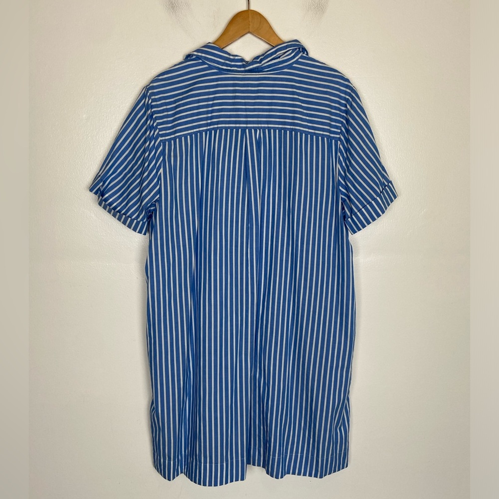 Old Navy Short Sleeves Shirt Dress XL Nautical Blue Lagenlook Resort Cruise - Picture 3 of 12